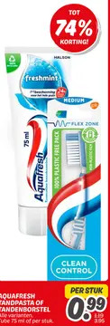 Aanbieding: Aquafresh tandpasta of tandenborstel