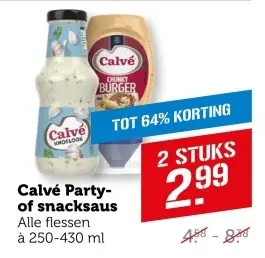 Aanbieding: Calvé Party- of snacksaus