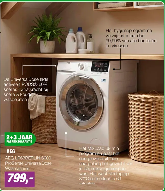 Aanbieding: AEG LR63BERLIN 6000 ProSense UniversalDose Wasmachine