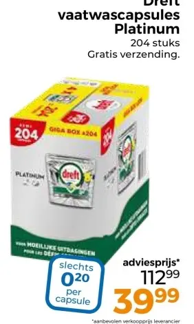 Aanbieding: vaatwascapsules Platinum