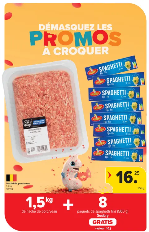 Offre: Haché de porc/veau + Spaghetti