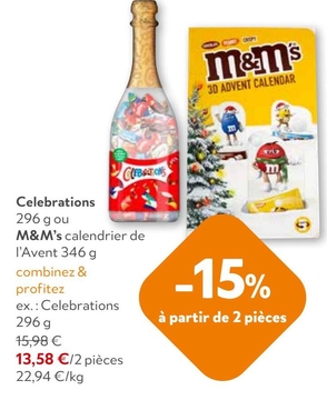 Offre: Celebrations & M&M's calendrier de l'Avent