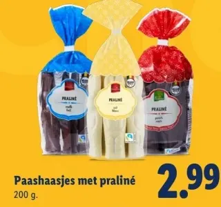 Aanbieding: Paashaasjes met praliné
