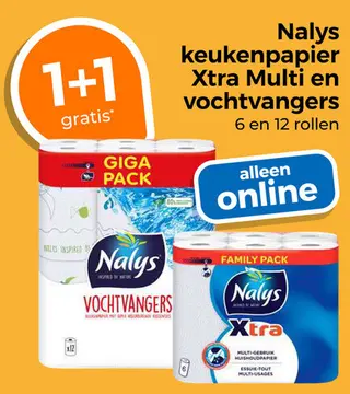 Aanbieding: Nalys keukenpapier Xtra Multi en vochtvangers
