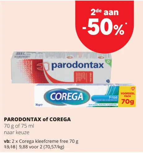 Promotie: Tandpasta of kleefcrème