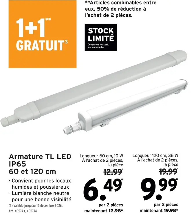 Offre: Armature TL LED IP65