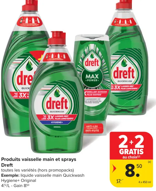 Offre: Liquide vaisselle main Quickwash Hygiene+ Original