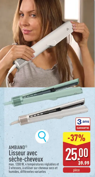 Offre: Lisseur avec sèche-cheveux