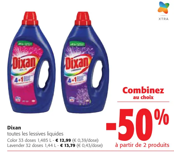 Offre: Dixan toutes les lessives liquides