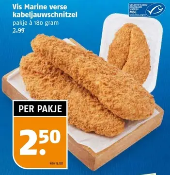 Aanbieding: Vis Marine verse kabeljauwschnitzel