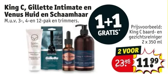Aanbieding: King C, Gillette Intimate en Venus Huid en Schaamhaar