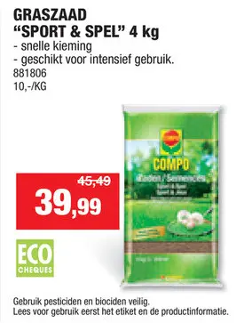 Promotie: Compo Sport & Spel graszaad 4kg