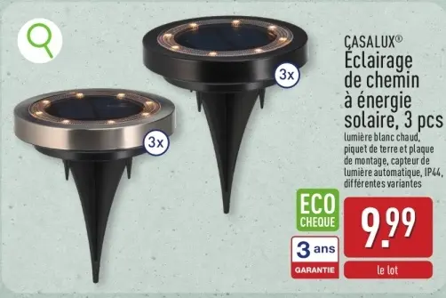 Offre: Eclairage de chemin à énergie solaire