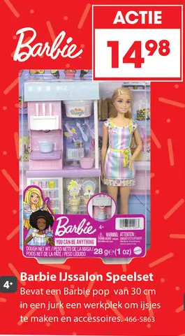 Aanbieding: Barbie Ice Cream Shopkeeper speelset