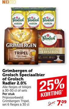 Aanbieding: Grimbergen of Grolsch Speciaalbier of Grolsch Radler 2.0%