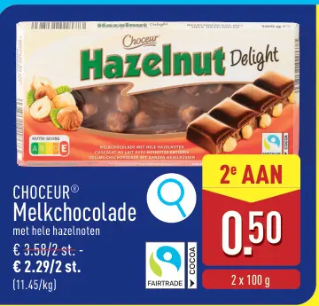 Promotie: Melkchocolade met hele hazelnoten