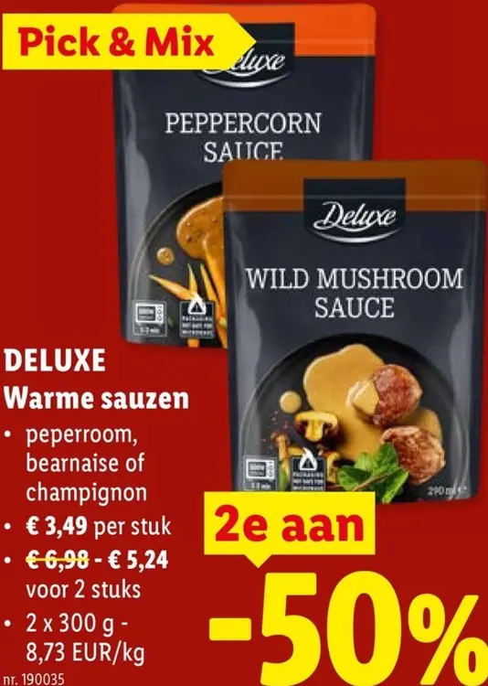 Promotie: DELUXE Warme sauzen