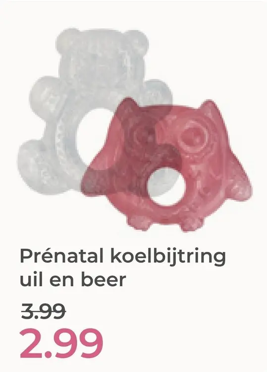 Aanbieding: Koelbijtring uil en beer