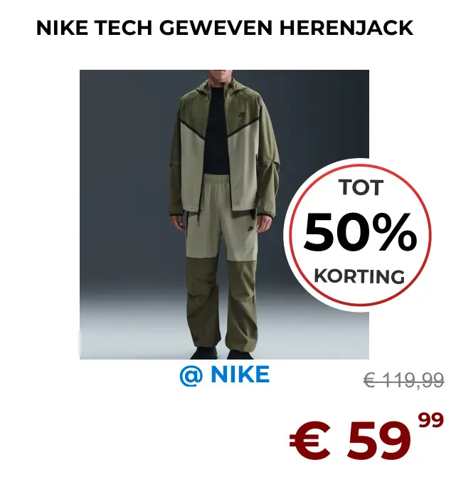 Aanbieding: Nike tech geweven herenjack