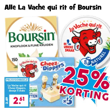 Aanbieding: La Vache qui rit of Boursin