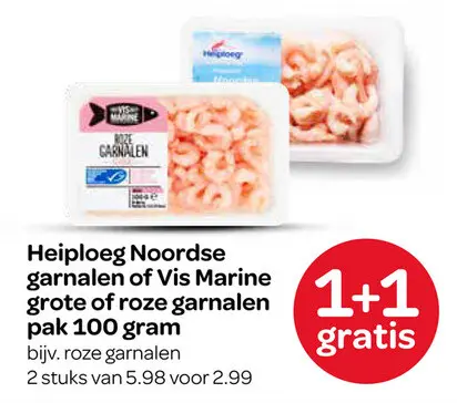 Aanbieding: Noordse garnalen of Vis Marine grote of roze garnalen