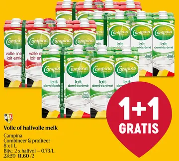 Aanbieding: Volle of halfvolle melk