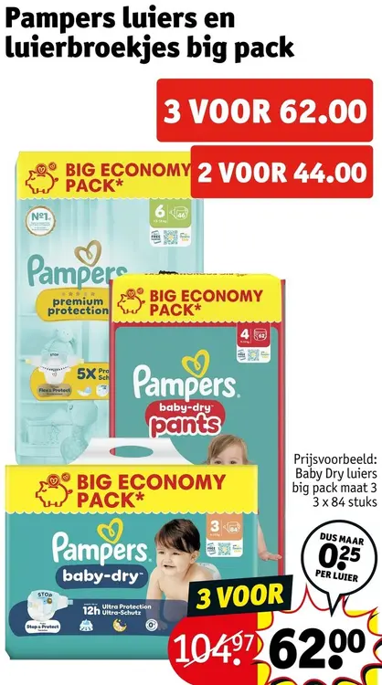 Aanbieding: Luiers en luierbroekjes big pack