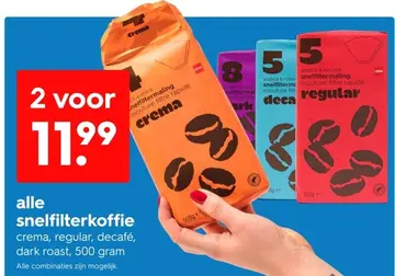 Aanbieding: snelfilterkoffie
