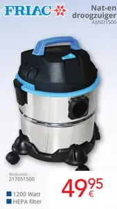 Promotie: Nat-en droogzuiger ASND1500
