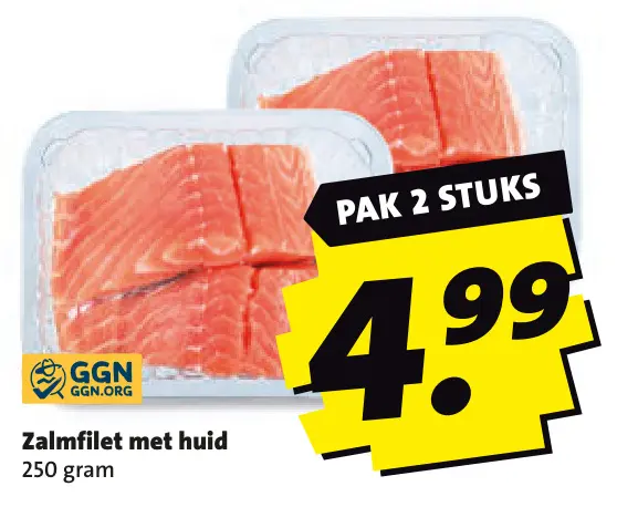 Aanbieding: Zalmfilet met huid