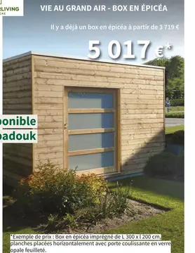 Offre: Box en épicéa