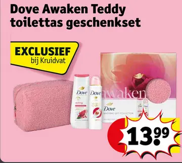 Aanbieding: Dove Awaken Teddy toilettas geschenkset