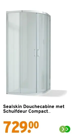 Aanbieding: Douchecabine met Schuifdeur Compact