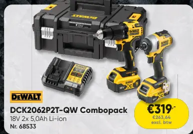 Promotie: DCK2062P2T-QW Combopack