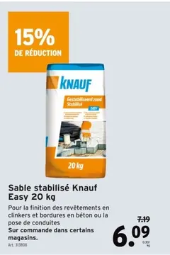 Offre: Sable stabilisé Knauf Easy