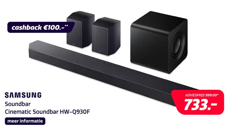 Aanbieding: Samsung Cinematic Soundbar HW-Q930F 2025