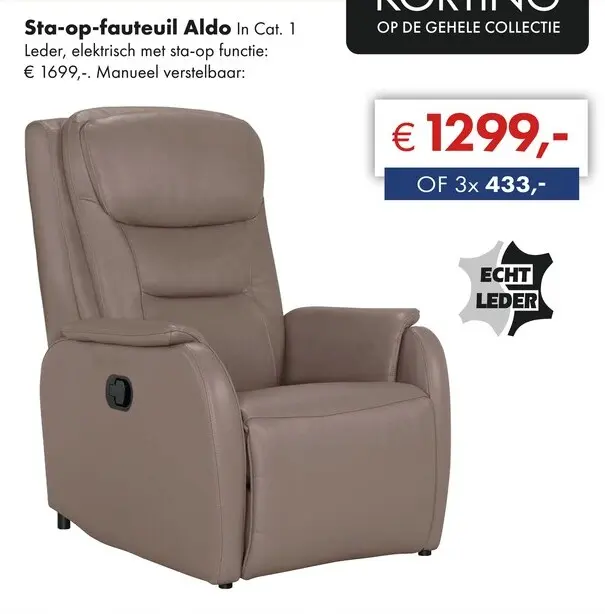 Aanbieding: Aldo relaxfauteuil taupe