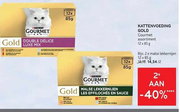 Promotie: KATTENVOEDING GOLD Gourmet assortiment