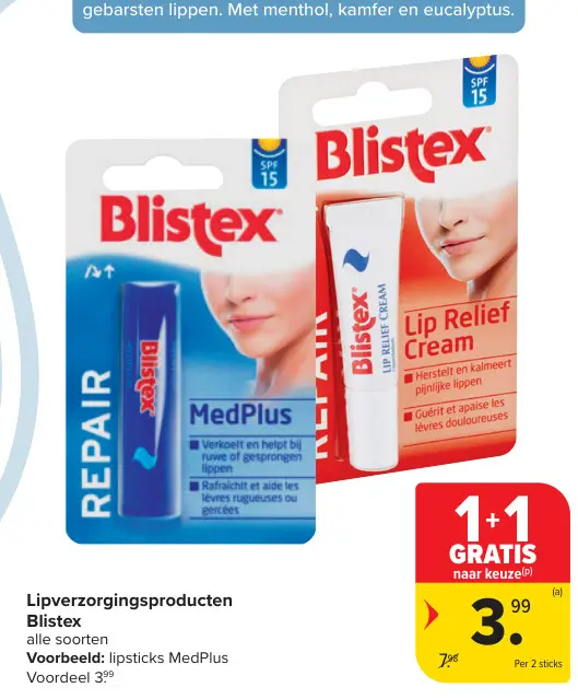 Promotie: Lipverzorgingsproducten Blistex