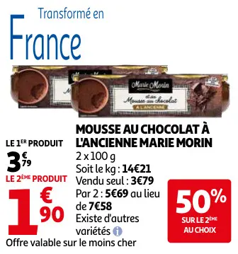 Promotie: Mousse au chocolat à l'ancienne