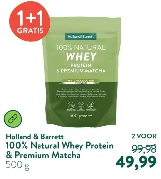 Aanbieding: 100% Natural Whey Protein & Premium Matcha