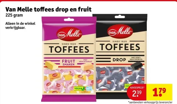 Aanbieding: Van Melle Toffees drop en fruit