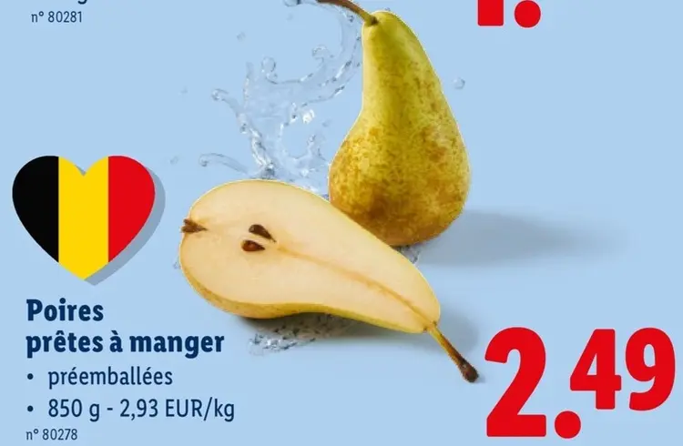 Offre: Poires prêtes à manger