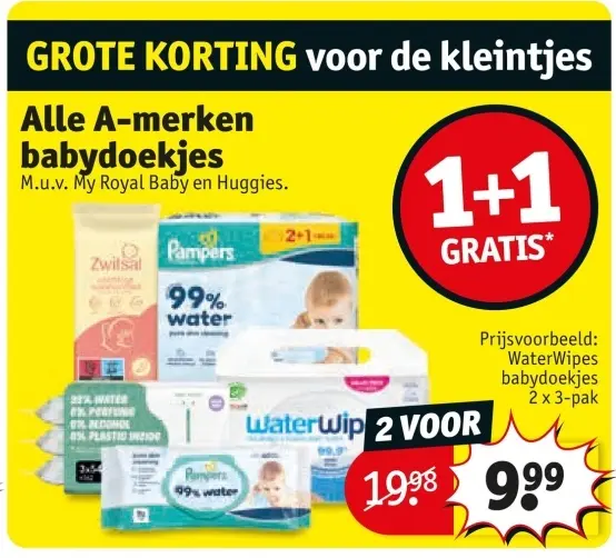 Aanbieding: Alle A-merken babydoekjes