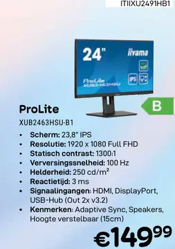 Aanbieding: ProLite XUB2463HSU-B1