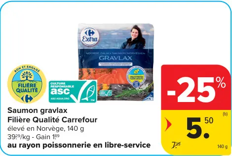 Offre: Saumon gravlax Filière Qualité