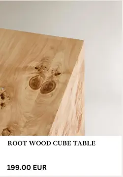 Aanbieding: Root wood cube table