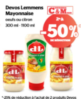 Offre: Devos Lemmens Mayonnaise oeufs ou citron