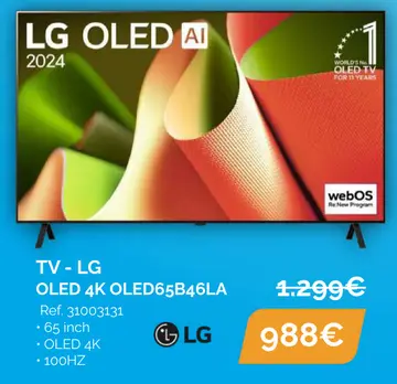 Offre: Tv - LG oled 4k oled65b46la