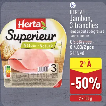 Offre: Jambon, 3 tranches